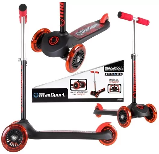 Hulajnoga ze świecącymi kołami Max Sport - tantis.pl