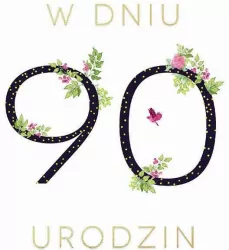 Karnet Swarovski kwadrat: Urodziny 90