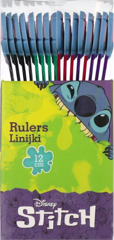 Linijka 12cm z główką Stitch Disney black p16 91385PTR mix cena za 1 szt - tantis.pl