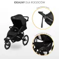 Caretero Lima Deluxe wózek spacerowy czarny - tantis.pl