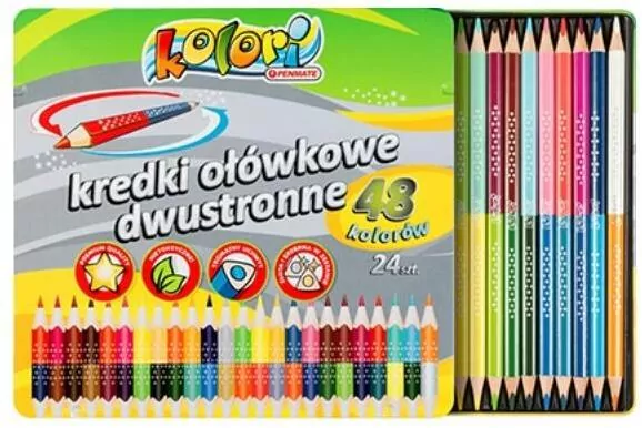 Kredki Premium Kolori dwustronne, 48 kolorów - tantis.pl