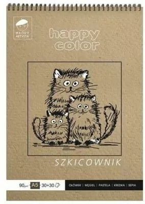 Happy Color. Szkicownik na spirali Młody Artysta A5, 60 ark