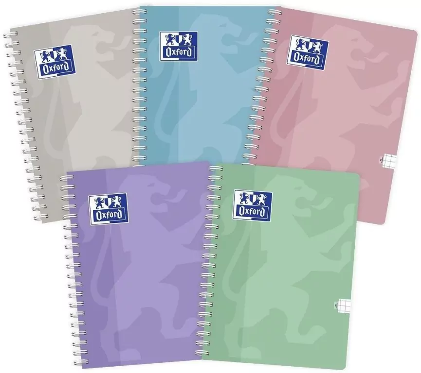 Kołozeszyt Touch Pastel. A5/80K kratka. 5 sztuk - tantis.pl