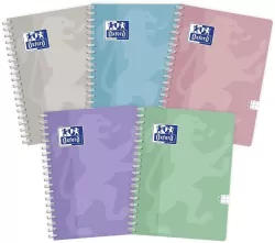 Kołozeszyt Touch Pastel. A5/80K kratka. 5 sztuk