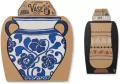 Wazon - kartonowy rękaw - Blue & White Floral - tantis.pl