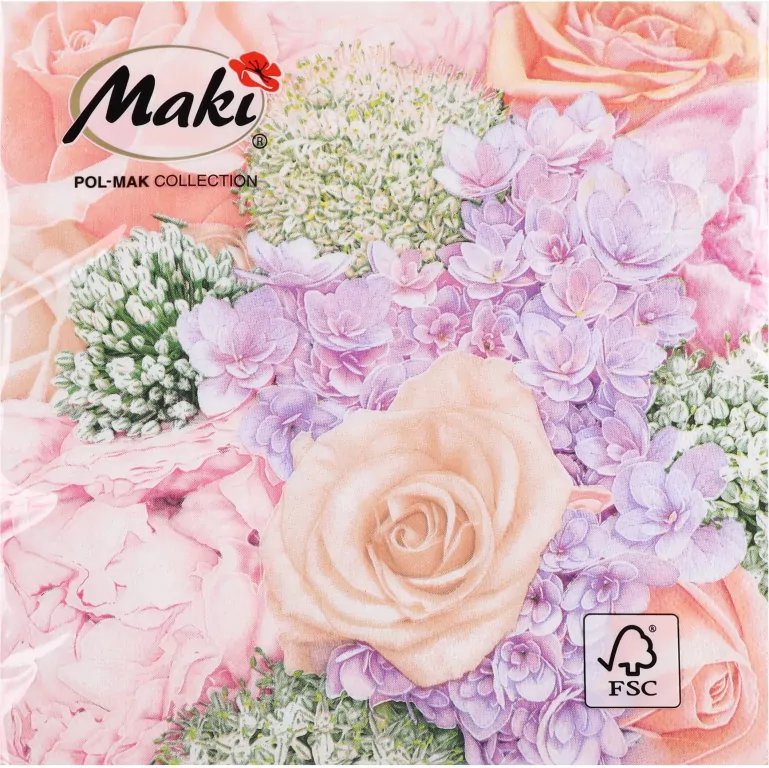 SERWETKA PAP 3W 330X330 KWIATY PASTEL PM OP20SZT - tantis.pl