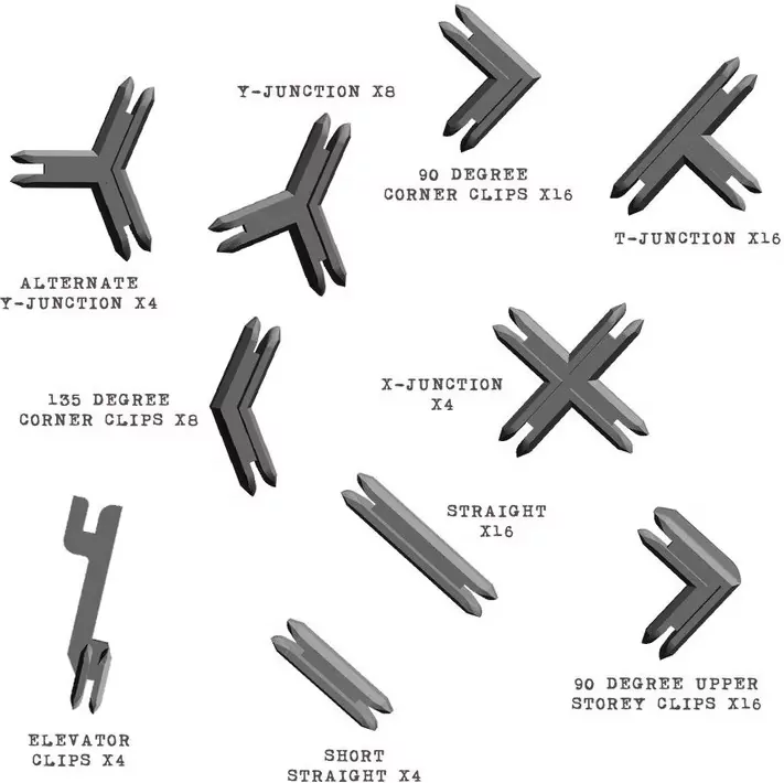 BattleSystems: Plastic Terrain Clips - Gray - tantis.pl