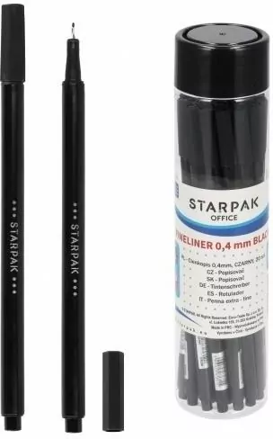 Cienkopis 0.4mm czarny tuba (20szt) - tantis.pl