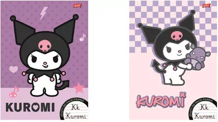 Paczka Zeszyt A4 32k. linia dwukolorowa do nauki pisania Kuromi mix pakiet 15 sztuk