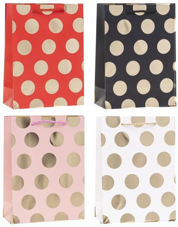 Torebka ozdobna Grochy 18x24x8cm mix ROZETTE - tantis.pl