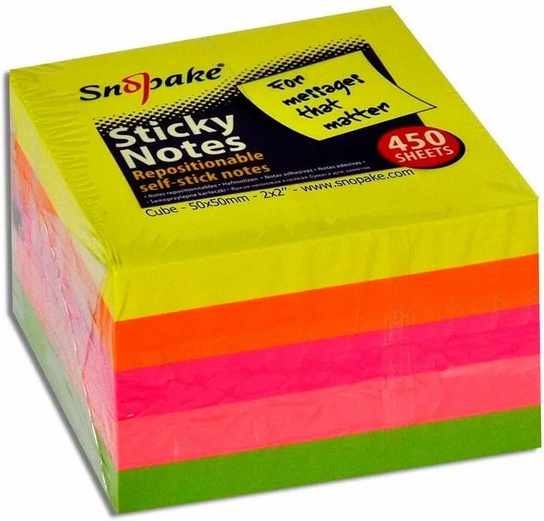 Karteczki samoprzylepne. 50x50 neon - tantis.pl