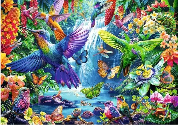 Puzzle 1000. Kolibry w tropikach - tantis.pl