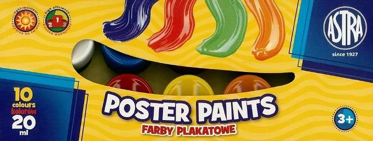 Farby plakatowe 10 kolorów 20ml ASTRA - tantis.pl