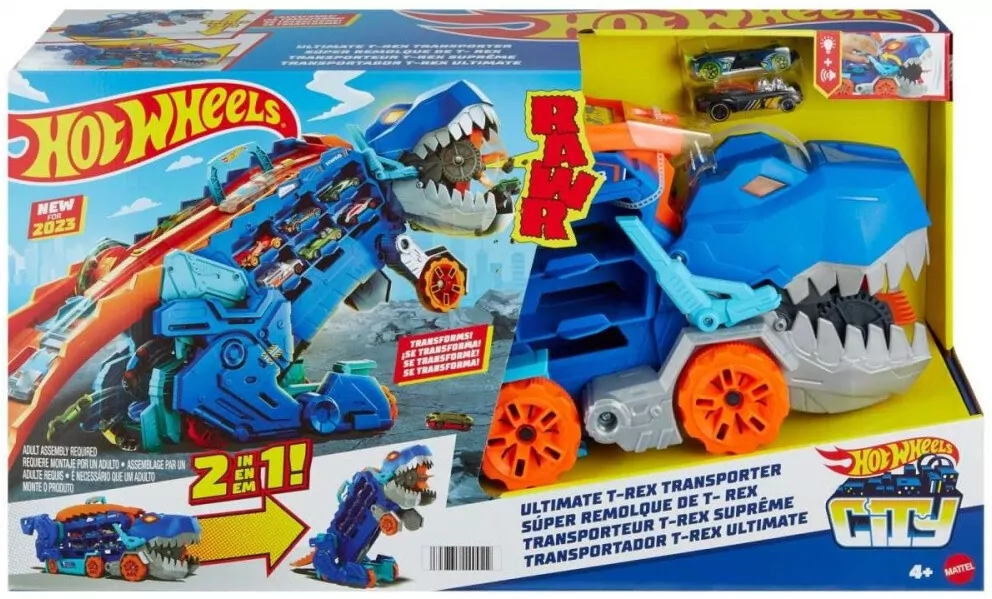 Hot Wheels. City T-Rex Mega Transporter - tantis.pl