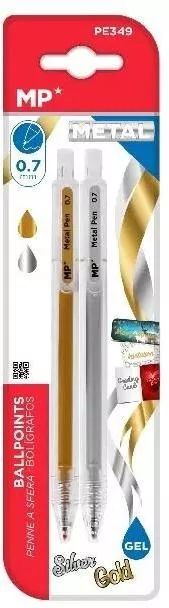 Długopis żelowy metalizowany 0,7mm srebrny złoty - tantis.pl