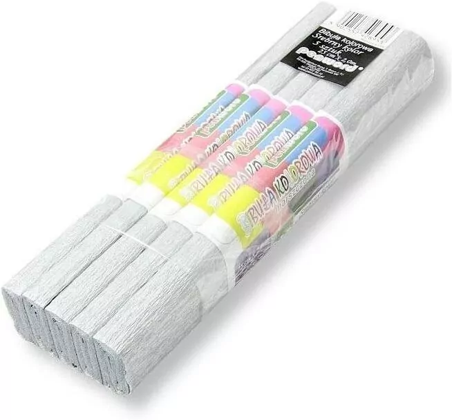 Bibuła marszczona srebrna 5 x 200, 5 szt - tantis.pl