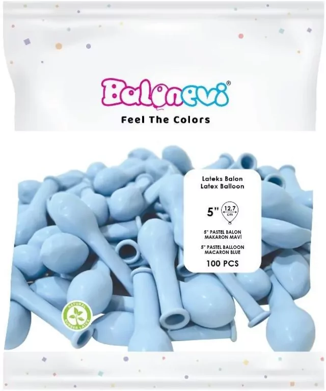 Balony lateksowe Pastel niebieskie 12cm - tantis.pl