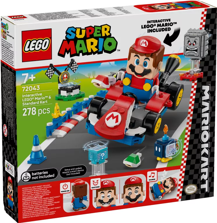LEGO® Super Mario.  Mario Kart™ — Interaktywna figurka LEGO® Mario™ i Standard Kart 72043 - tantis.pl