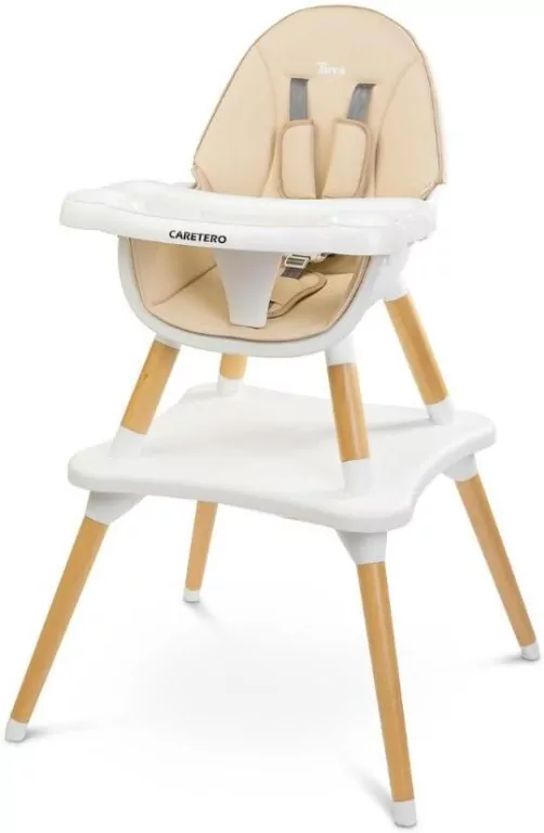 Caretero Krzesełko do karmienia Tuva beżowe - tantis.pl