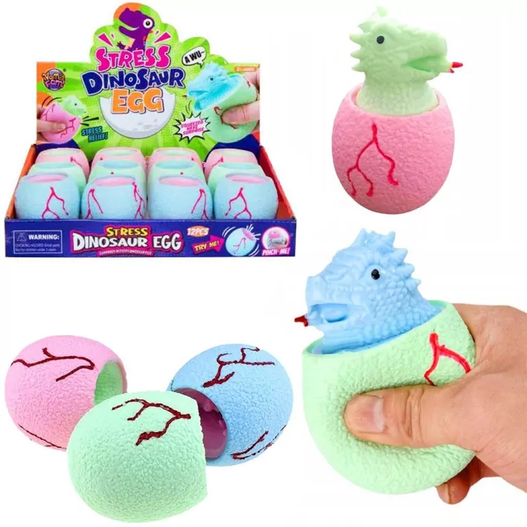 Gniotek dinozaur w jajku MIX - tantis.pl