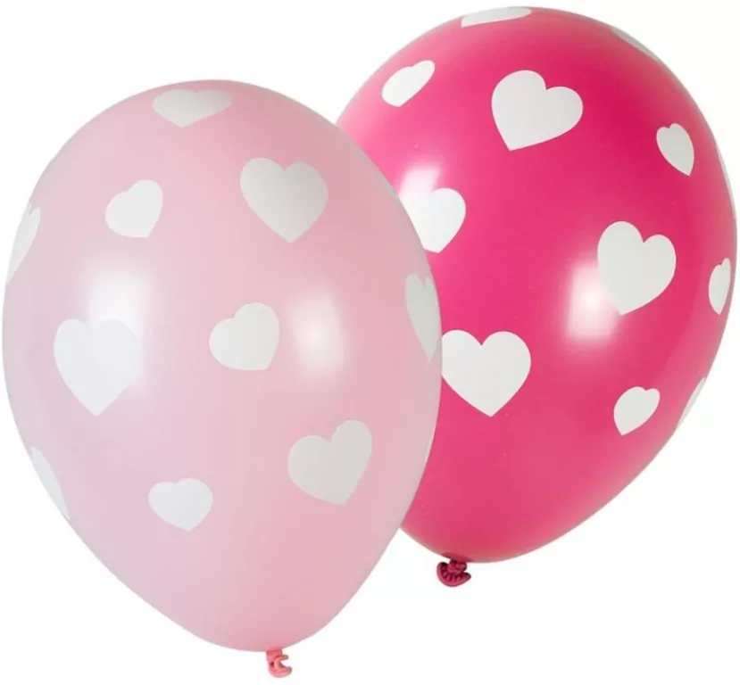 Balony z nadrukiem serca 5szt - tantis.pl