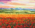 Malowanie po numerach BRUSHME 40x50 cm Zachód Słońca nad Polem Kwiatów - tantis.pl
