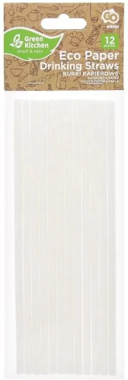 Rurki słomki papierowe białe, 6x197mm - tantis.pl