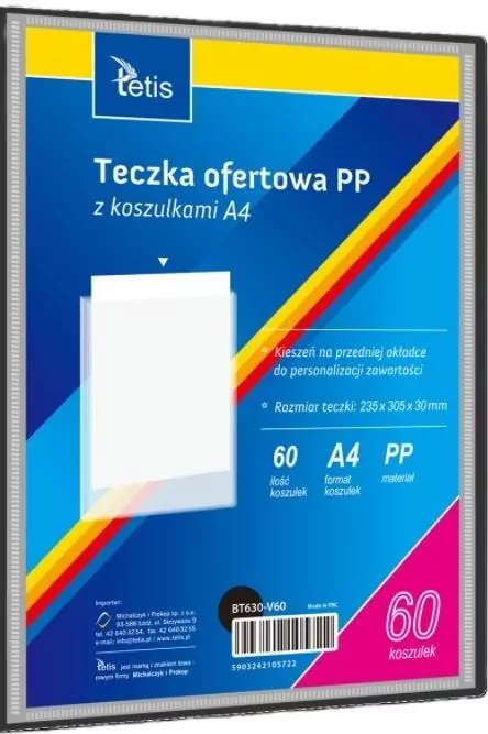 Teczka ofertowa A4 PP + 60 koszulek czarna - tantis.pl