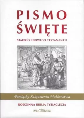 Biblia Tysiąclecia rodzinna biała (ślub)