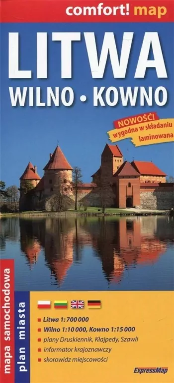 Comfort! map Litwa, Wilno, Kowno 1:700 000 w.2025 - tantis.pl