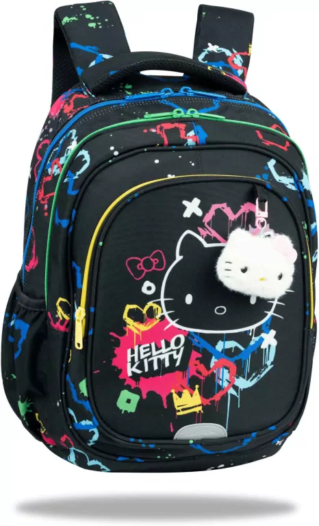 Plecak młodzieżowy Hello Kitty Fast Black Neon - tantis.pl