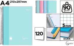 Notatnik A4/120K kołowy kratka MIX