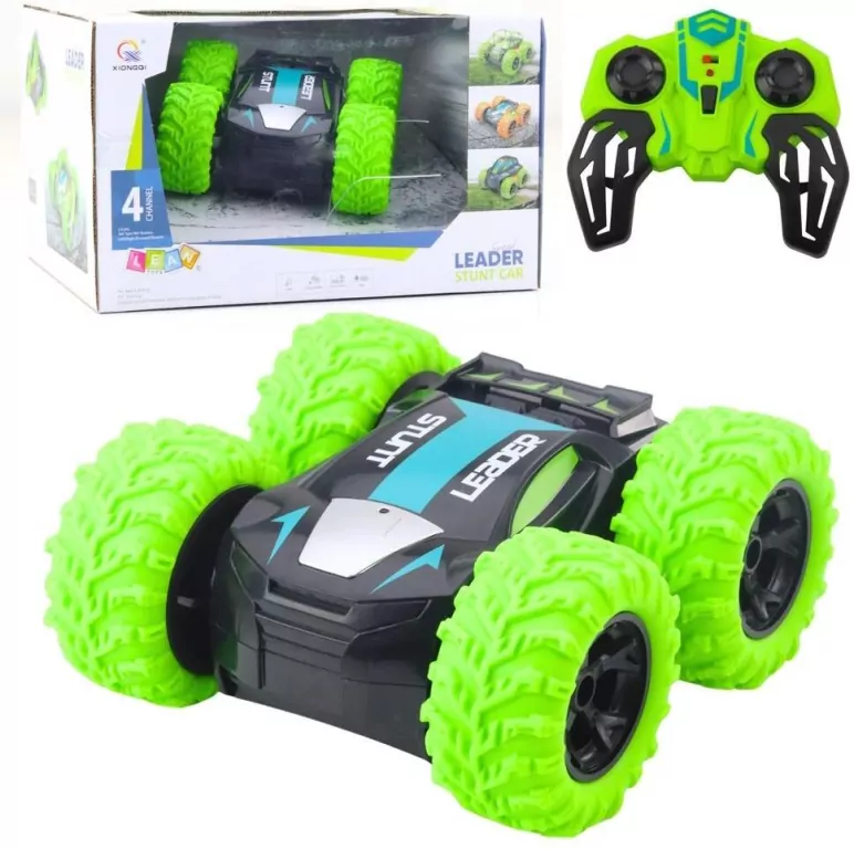 Samochód kaskaderski R/C obroty o 360 zielony - tantis.pl