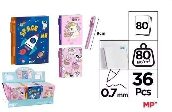 Notatnik mini z długopisem MIX - tantis.pl