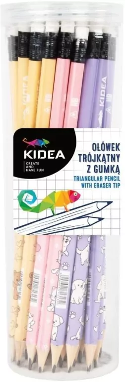 Ołówek trójkątny z gumką  KIDEA - tantis.pl