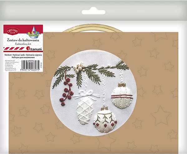 Zestaw do haftowania gałązka jodły z bombkami - tantis.pl