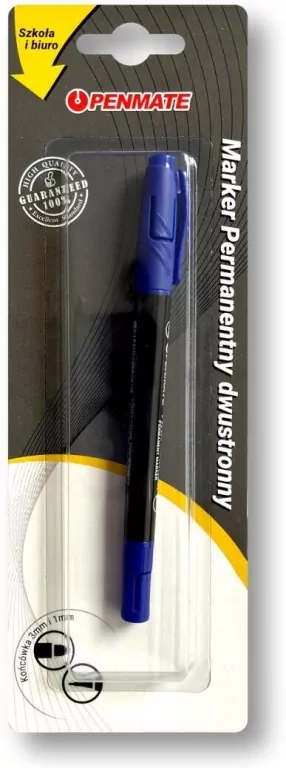 Marker permanentny dwustronny niebieski PENMATE - tantis.pl