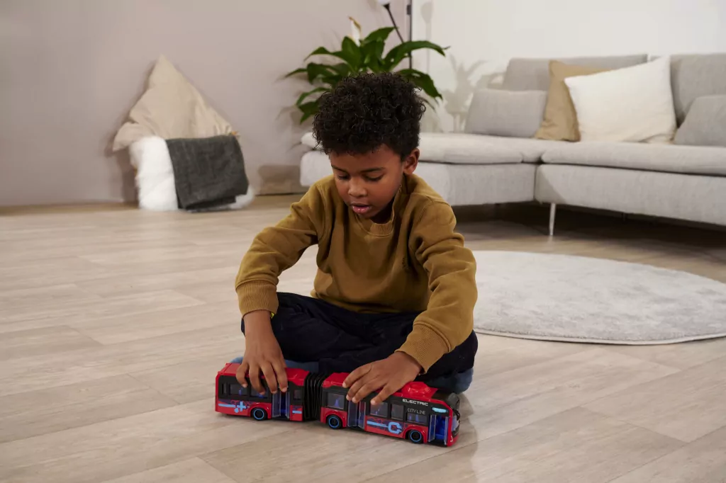 Autobus przegubowy czerwony Volvo 40cm - tantis.pl