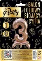 Balon foliowy stojący 3 rose gold 81cm - tantis.pl