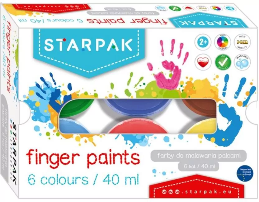 Farby do malowania palcami 6 kolorów - tantis.pl