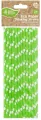 Słomki pap. pistacjowe w białe groszki 6x197mm 24s - tantis.pl