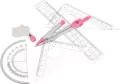 Zestaw szkolny geometryczny 7el różowy - tantis.pl