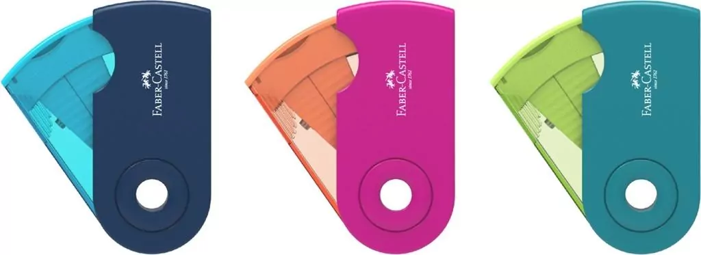 Faber-Castell. Temperówka podwójna Sleeve. Mix kolorów - tantis.pl