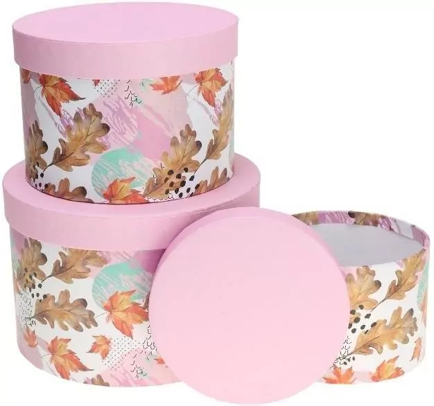 Pudełko Flower Box 3szt różowy ROZETTE - tantis.pl