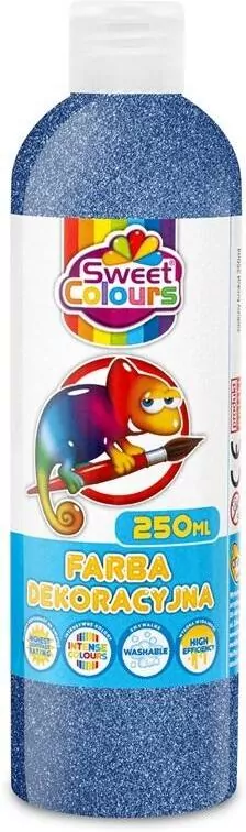 Farba dekoracyjna. Brokatowa niebieska 250ml - tantis.pl