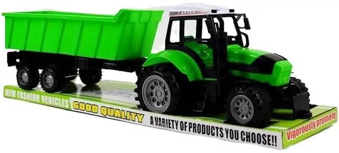 Traktor z przyczepą zielony. Zabawka. Maksik. - tantis.pl