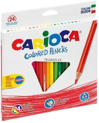 Kredki ołówkowe trójkatne 24 kolory CARIOCA