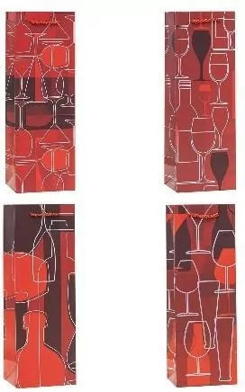 Torebka ozdobna na butelkę 12x36x9cm mix ROZETTE - tantis.pl