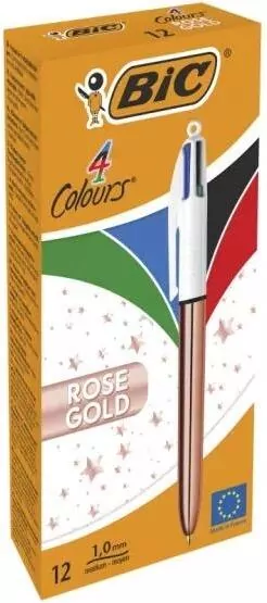 Długopis 4 Colours Rose Gold mix (12szt) BIC - tantis.pl