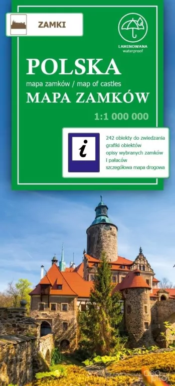Polska mapa zamków 1:1 000 000 - tantis.pl